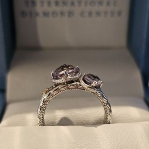 Tacori 2 stone Rose Amethyst ring Size 7